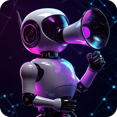 AI robot promoting digital campaign growth